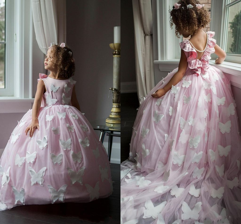 flower girl dresses with butterflies
