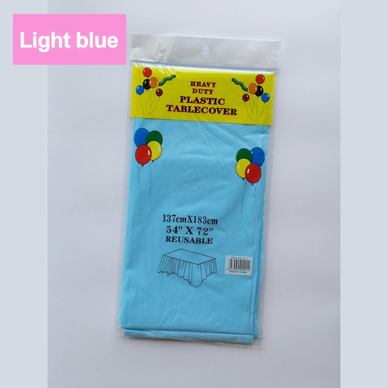 

Disposable Party Tablecloth Plastic Material Solid Color Wedding Birthday Party Table Cover Rectangle Desk Cloth h2