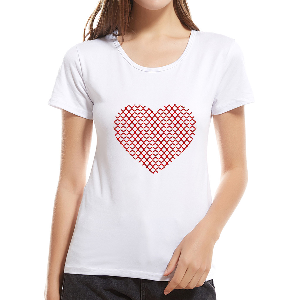 

2019 Large Size New Harajuku Love Printed Women T-shirts Casual Tee Tops Summer Short Sleeve Female T shirt Women Clothing, White