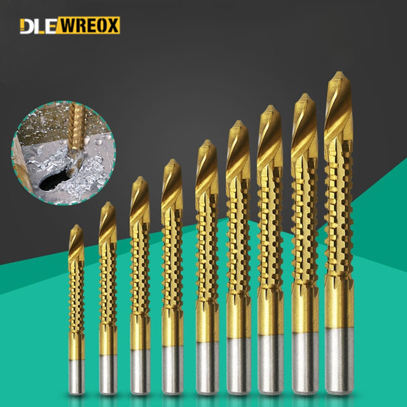 

6pcs New 3-8mm Titanium Coated HSS Drill Bit Electric Drill Plastic Metal Hole Grooving Saw Carpenter Woodworking Tools