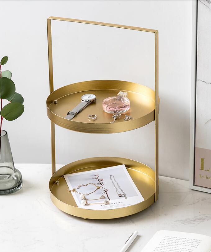 Dessert plate Breakfast Trays decoration fruit top iron dried plates living room tea table storage metal tray-image-510917375