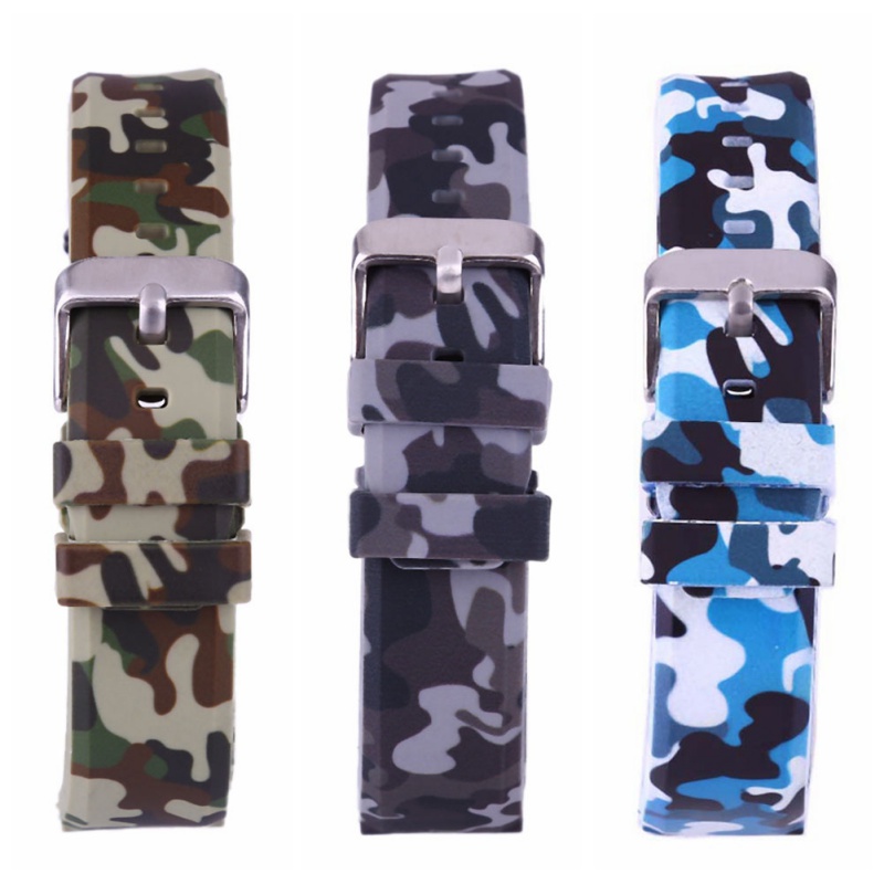 

Outdoor sports protective gear wrist watch with camouflage silicone strap high quality men and women 2019, Green