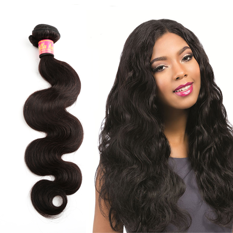 

Brazilian Hair Extensions High Quality Dyeable 1 bundle Body Wave Wavy Bundles Double Weft Human Hair Weaves, Natural color