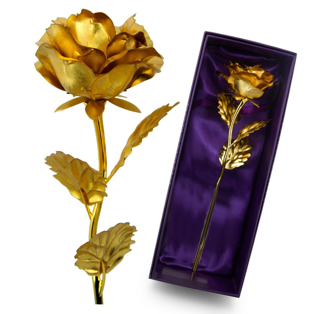 

Valentine'S Day Gifts Artificial Forever Love Rose 24K Foil Gold Rose Mother'S Day Present Gift Holiday Wedding Party Decoration, Blue