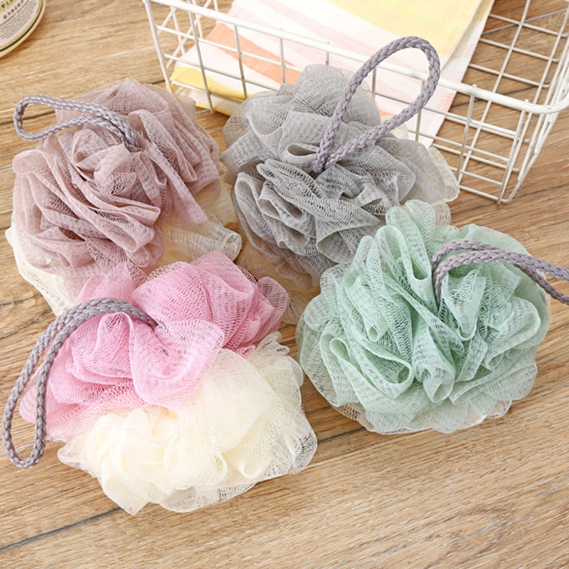 

New Multicolour Bath Ball Shower Body Bubble Exfoliate Puff Sponge Mesh Net Ball Cleaning Bathroom Accessories Supplies