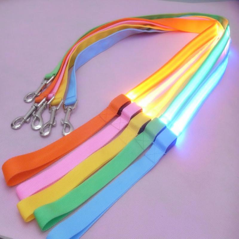 

Nylon Led Light Up Dog Leash Night Safety Led Flashing Glow In Dark Dog Collar Pet Supplies Cat Drawing Small Lead Leash