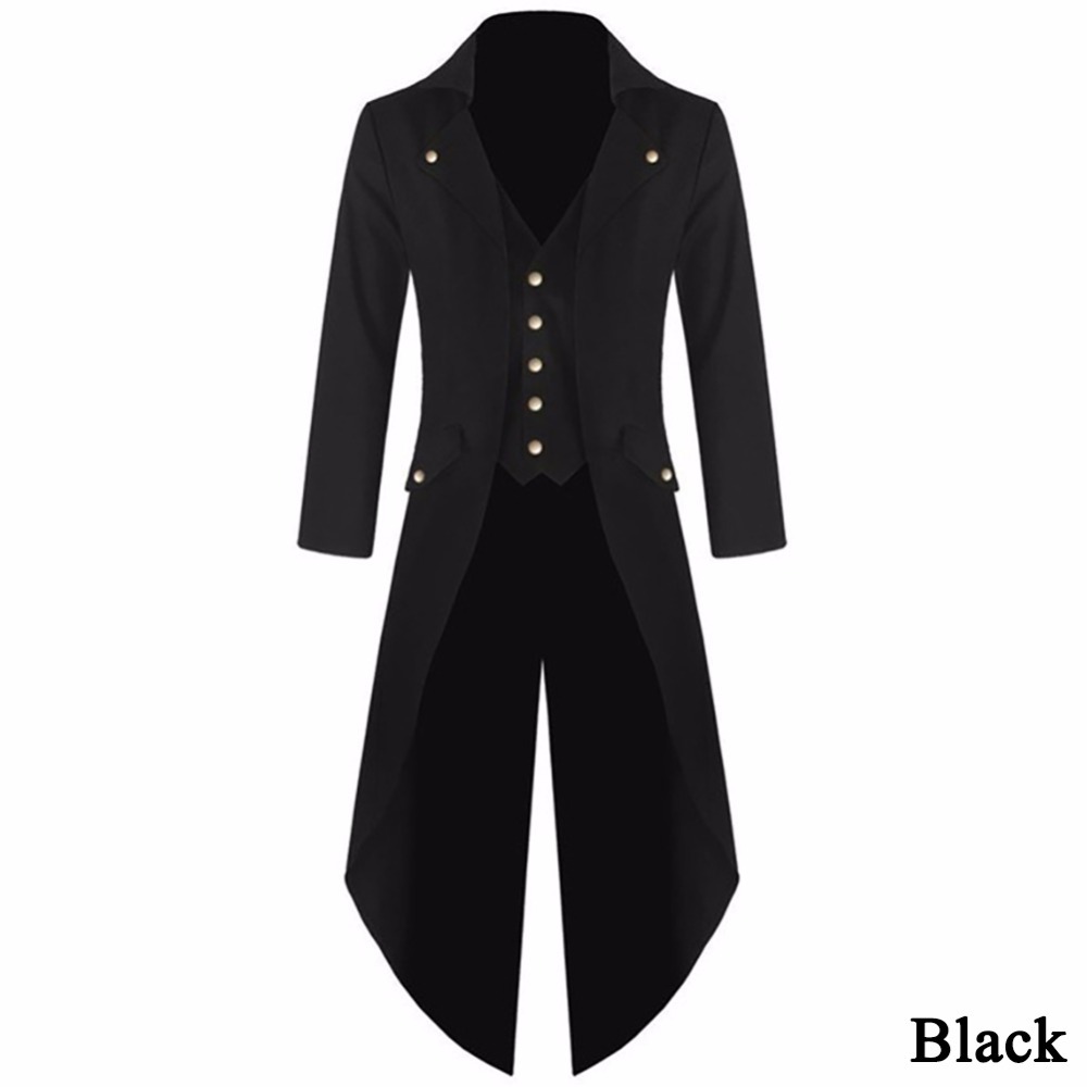 abrigo de manga larga para hombre elegante chaqueta con capucha asim/étrico abrigo hombres retro steam punk g/ótico capa de viento