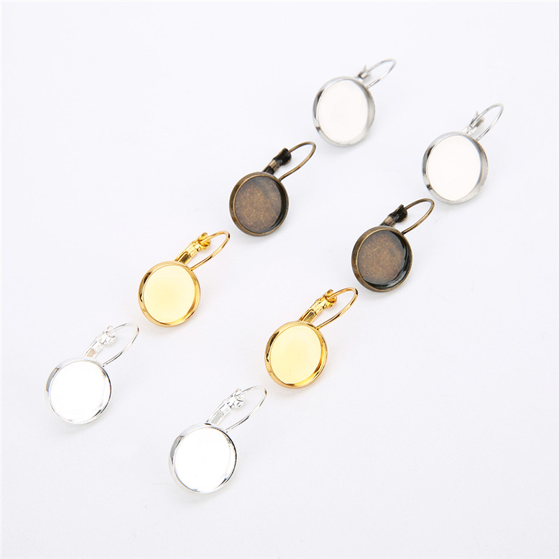 20//25//30mm Round Pendentif Plateau Blanc Cadre Photo Cameo Cabochon base Setting 10
