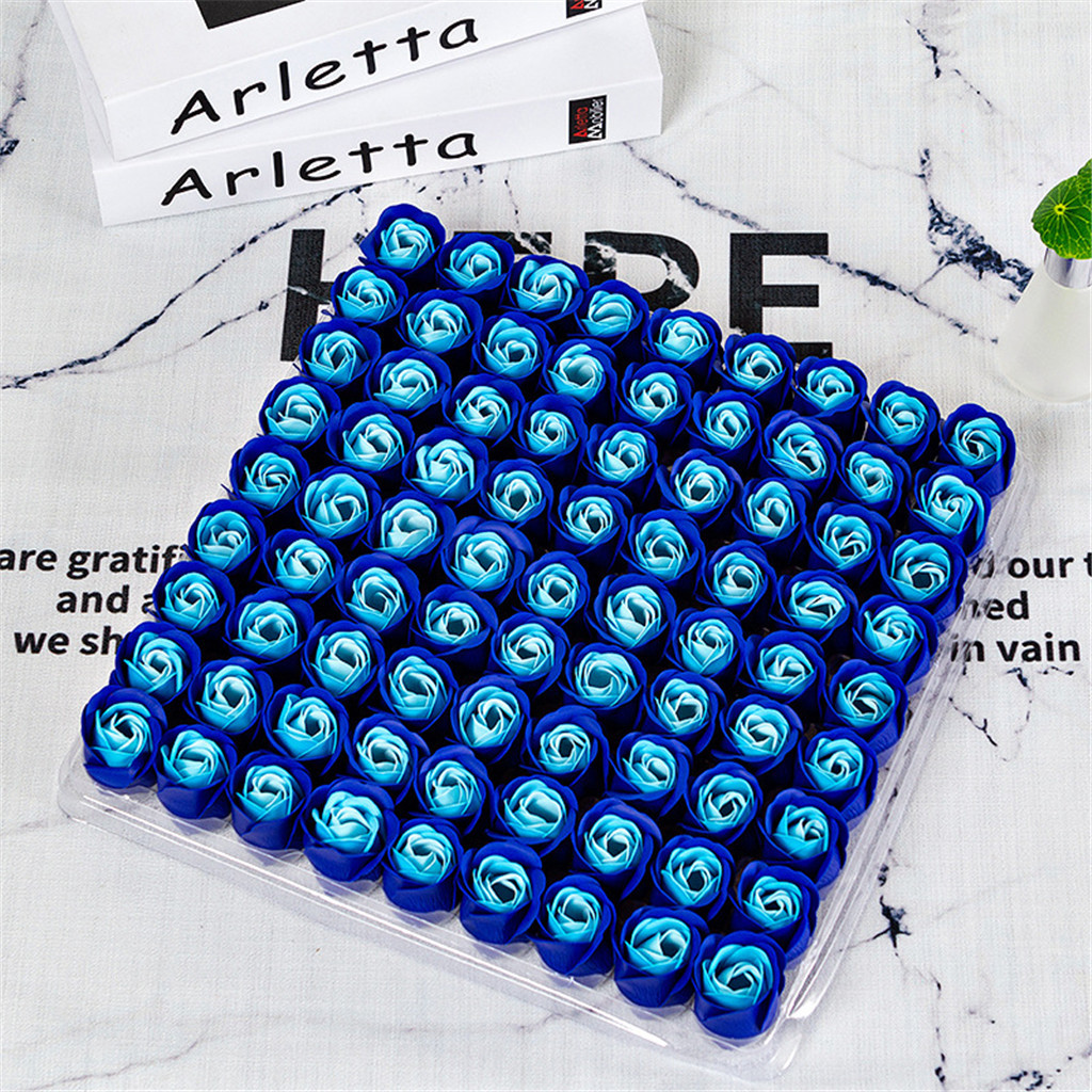 

81pcs Rose Soap Flower Head Three-layer Without Base Simulation Rose Eternal Flower artificial flowers For Valentine's Day F1204, Rd