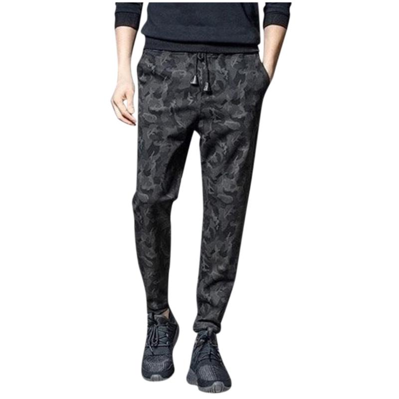 

Casual Long Pants Fashion Mens Camouflage Drawstring Pocket Sports Trousers Casual Beam Feet Pants Joggers Sweat Men, As pic