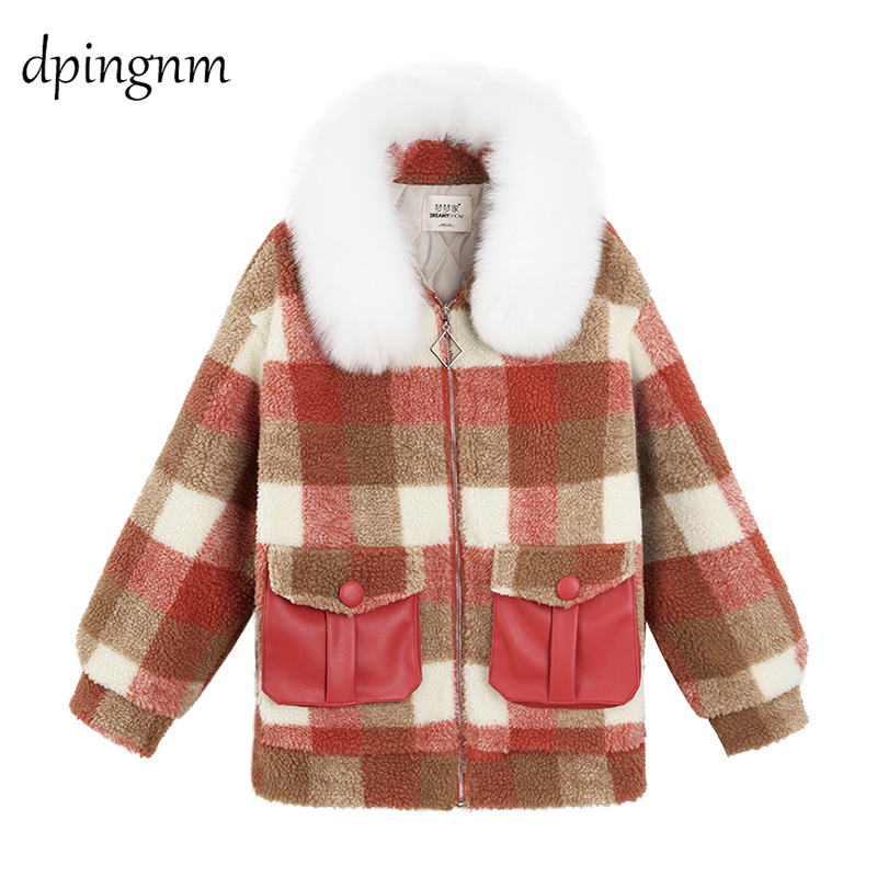 

Furring and Thickening -like Collar Jacket in Winter of 2019 Lamb coat woman high quality Jacket, Black