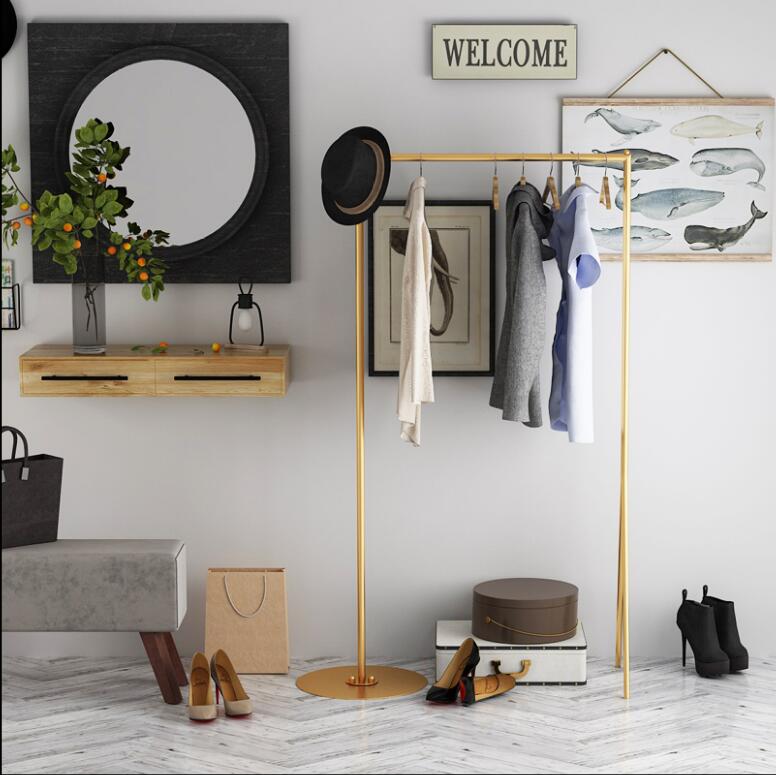 Light luxury clothes hanger floor bedroom Furniture minimalist clothing hangers household Nordic cloth rack-image-536670171