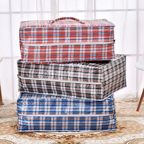 1Pcs Jumbo Home Laundry Plastic Bags Large Zipper Reusable Strong Laundry Storage Plastic Bag Holder Hangable Pouch Organizer-image-516419233