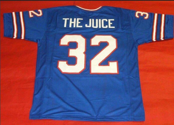 

Custom Front and back mesh fabric THE JUICE OJ SIMPSON High quality full embroidery Jersey size s-4XL or custom any name or number jersey, Black