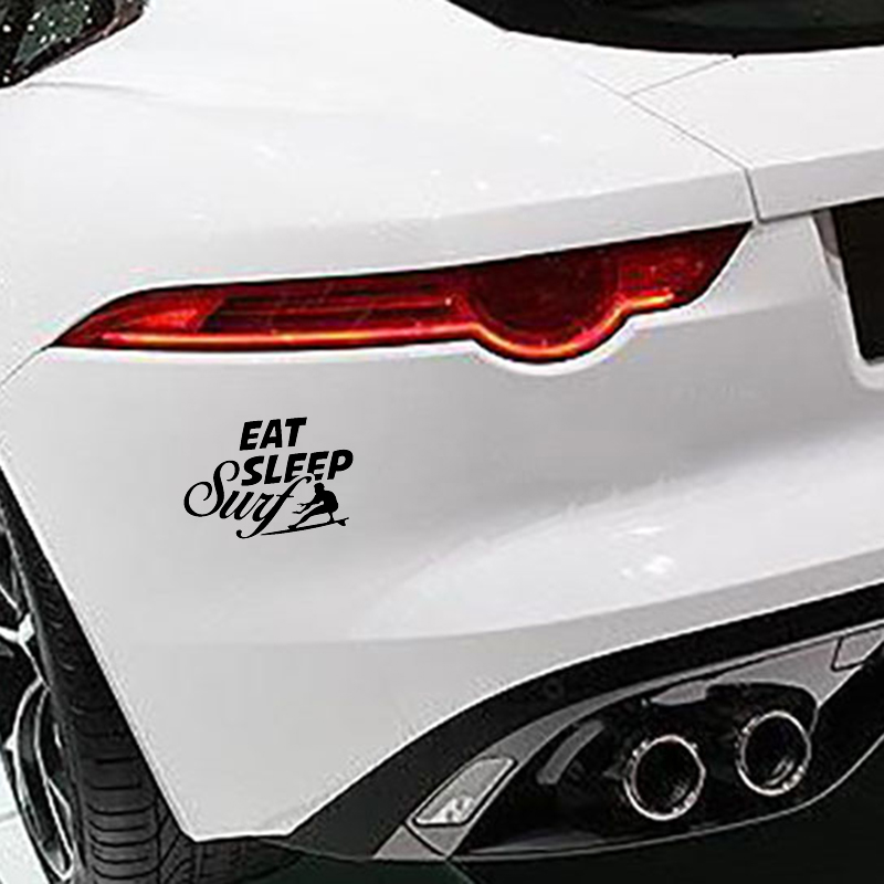 

16*11.5cm EAT SLEEP SURF Funny Car Window Bumper Novelty JDM Drift Vinyl Decal Sticker, Color