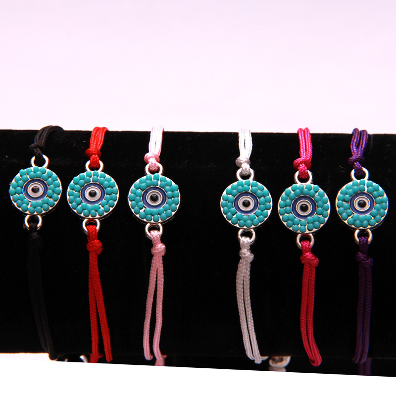 

Green Turquoise Turkey Eye Pendeloque Cut Diy Jade Line Manual Weave Bracelet Christmas Gift Bracelet
