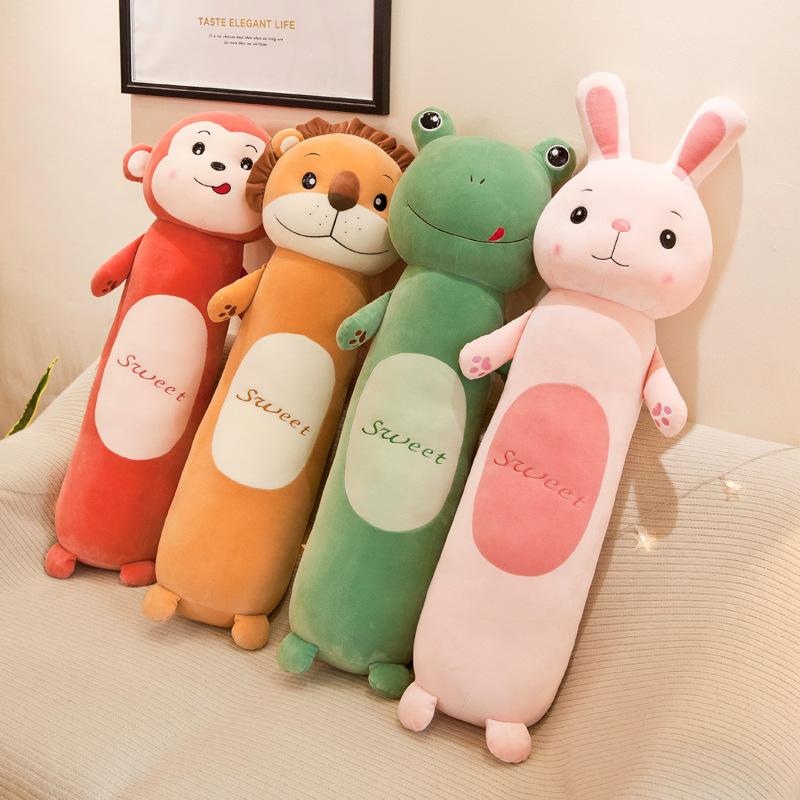 

Cute 55cm Super Soft Lion Doll Plush Toy, Stuffed Animals Rabbit, Frog& Monkey,Cylindrical Bolster& Pillow, for Xmas Kid Birthday, Girl Gift