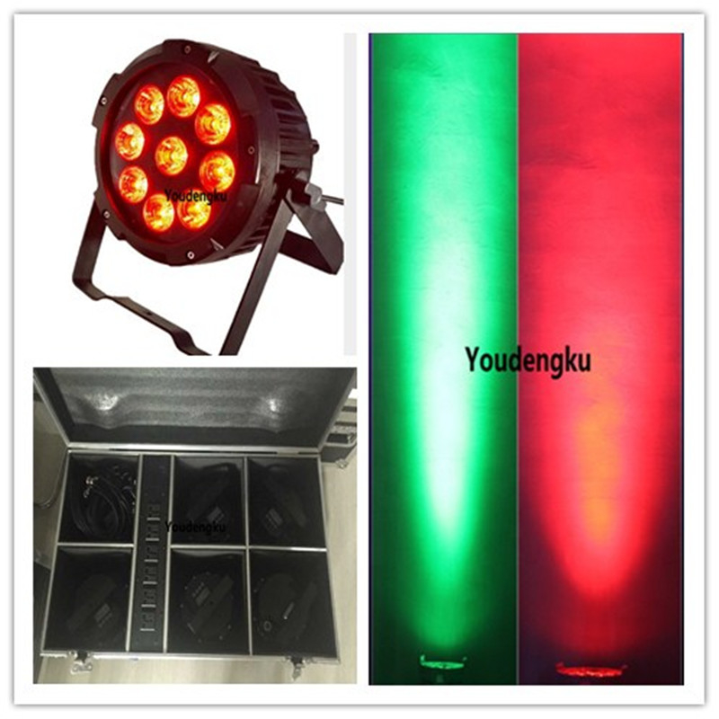 6pcs with charging case waterproof Wireless LED Flat Par Light 9*18W 6IN1 rgbwa uv outdoor dmx led par cans led+stage+lights-image-514072247