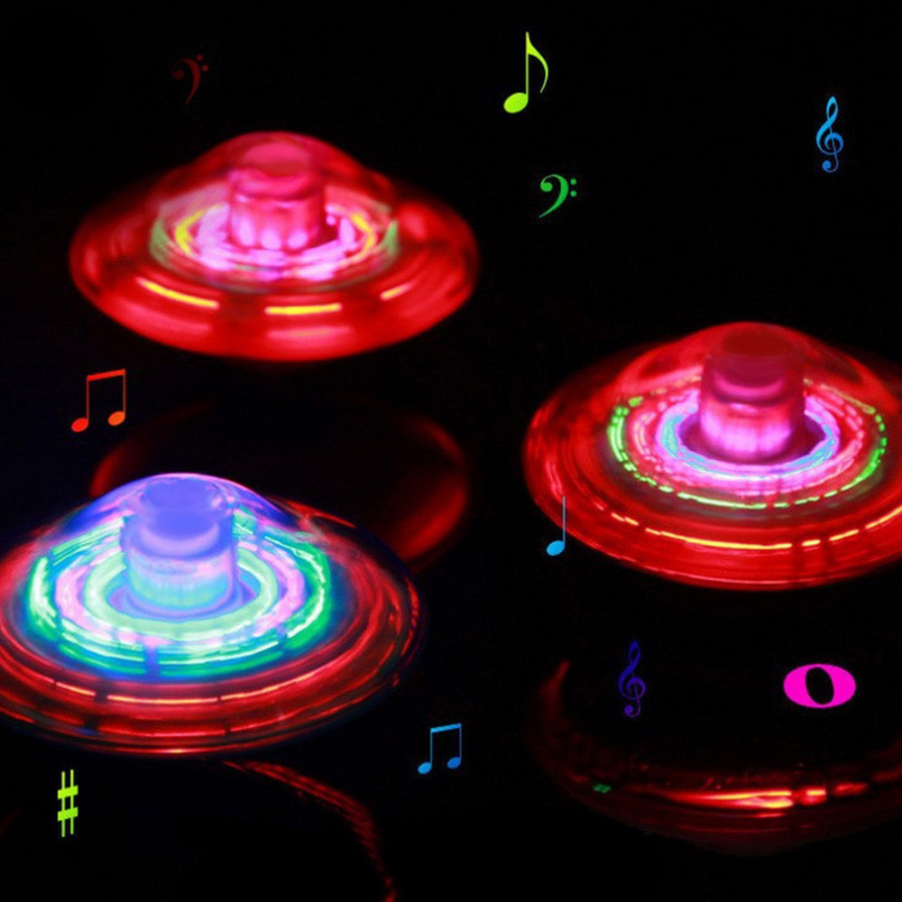 

2018 Christmas Hand Spinner Crown Gyro Novel Led Light Music Flashing Spinning Fidget Finger Toys Top Gift