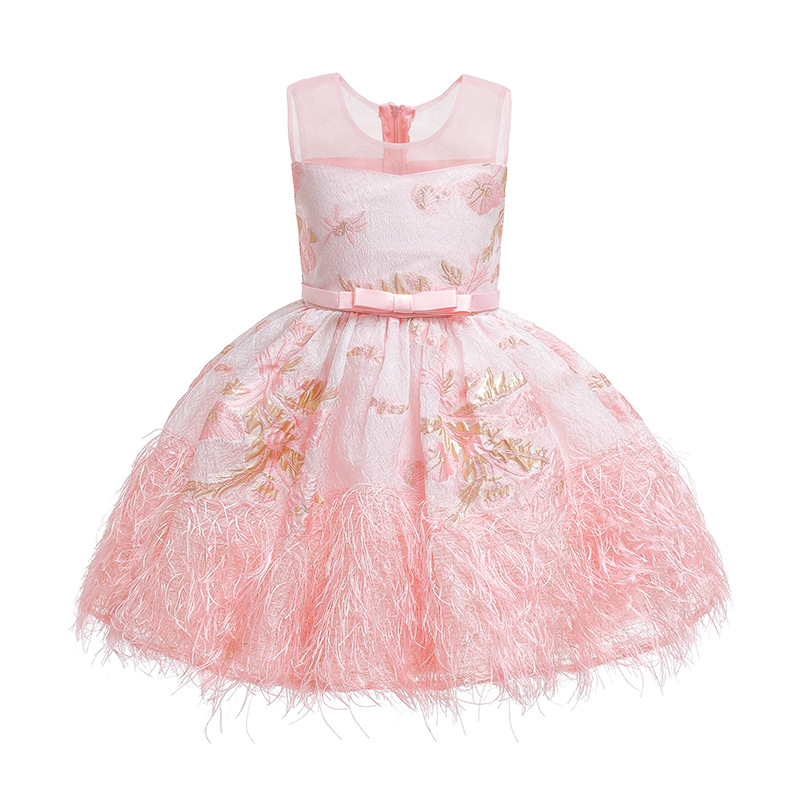 

Baby Girls Dress 2020 New Children Performance Evening Party Dress Kids Lace Princess Flower Girls Wedding 4-12 Year, Dark blue