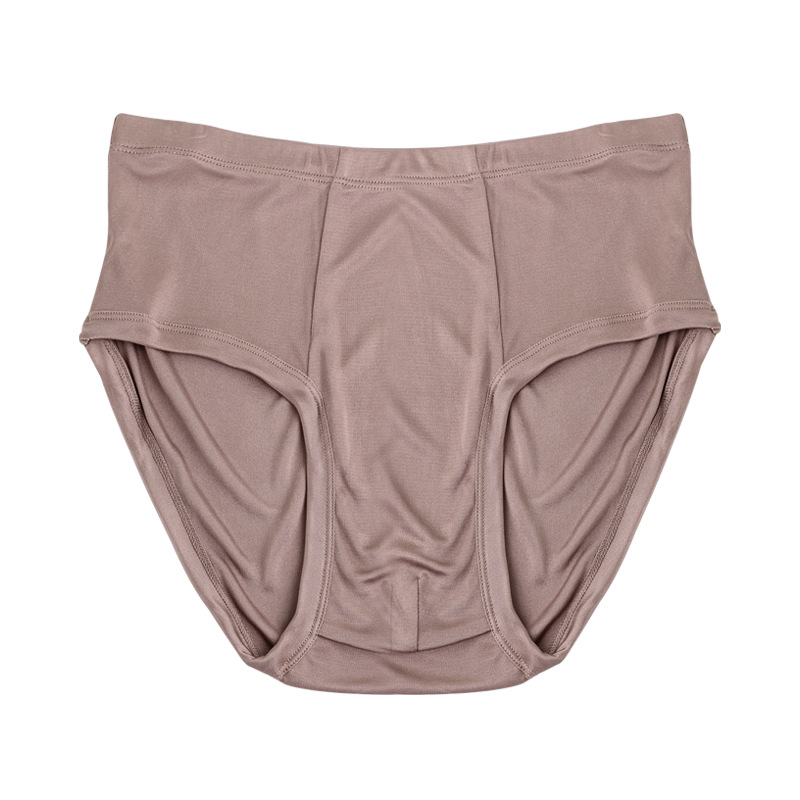 

Men's Briefs 100% Natural Silk Knit Mens Bikini Underwear Mid Waist Panties Size US  L XL, Red