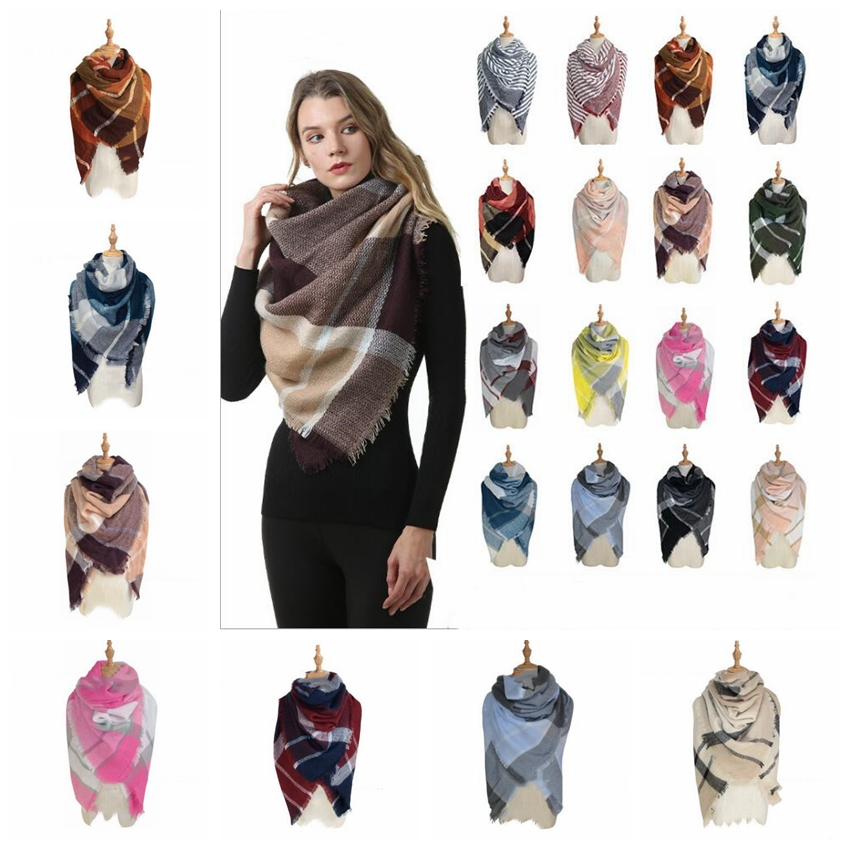 

Scarves Tassel Plaid Blanket Scarf Girl Lattice Shawl Winter Grid Wraps Check Classic Square Neck Scarf Pashmina Neckerchief D6127, Mixed colors;random delivery
