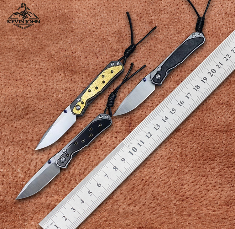 

Kevin John MINI sebenza 21 folding knife M390 blade TC4 Titanium handle outdoor camping hunting pocket fruit Knives EDC tools