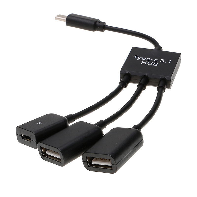 

3 in 1 Type-C 3.1 HUB Micro USB Adapter, Black