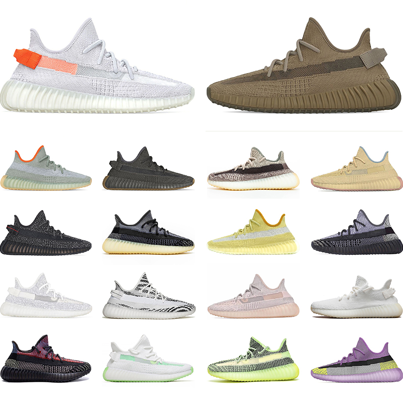 

2020 Kanye West Running Shoes Zyon Asriel Tail Light Linen Earth Desert Sage Cinder Static Reflective Mens Womens Sneakers Size 36-48, Marsh reflective 36-48