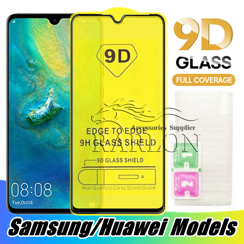 

5D 9D 10D Tempered Glass 9H Hardness Clear Full Glue Screen Protector Film for iPhone 12 11 Pro Max XS Huawei P30 P40 lite Y6P Y7P Y8P P Smart 2021