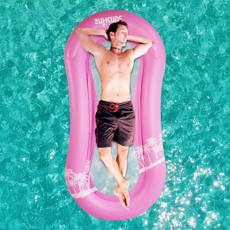 Inflatable Swimming Pool Float Mat Swim Raft Kids Baby Infants River Pool Party Floating Mattress Surf Board With Handles Boys Girls Beach Water Lounger Floats Toy Sea Swim Air Bed Mattress Kickboard