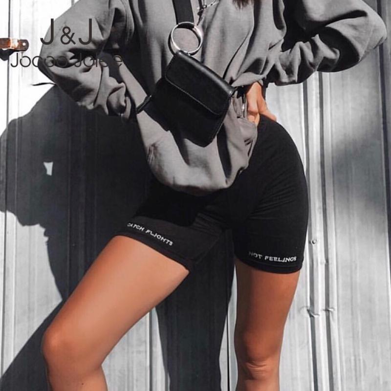 

Letter Print Biker Shorts High Waist Women Short Pants Fitness Active Wear Athleisure Cycling Shorts Femme 2020 Fashion, Black
