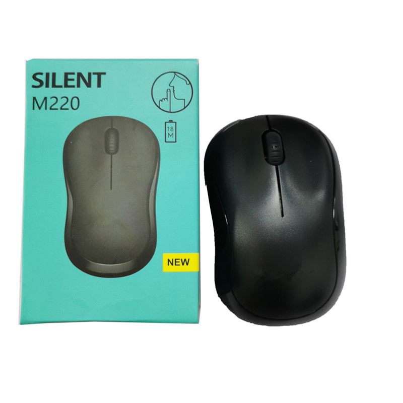 

Hot Selling M220 Silent Wireless Mouse 2.4GHz 1600DPI USB Mouse Office Gaming Mice with Battery Receiver and Retail Box Free Shipping
