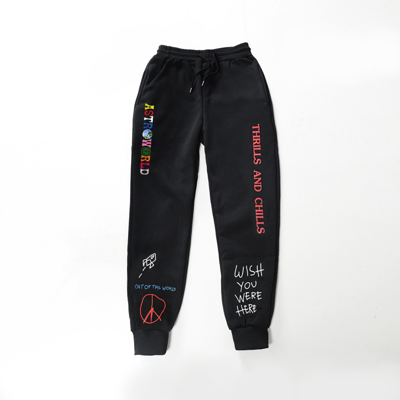 

Quality Fleece trousers TRAVIS SCOTT ASTROWORLD Letter Printed Women Men Jogging Pants Hip hop Streetwear Men SweatpantS T200106