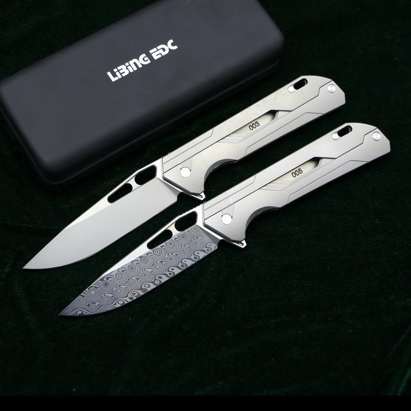 

LiBing mechanic teacher flipper folding knife titanium handle M390 blade outdoor survive camping hunting tactics pocket fruit EDC tools