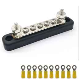 5 Way Bus Bar #8-32 Screw car Terminals Included 100A Stud Terminal Marine Boat-image-458940821