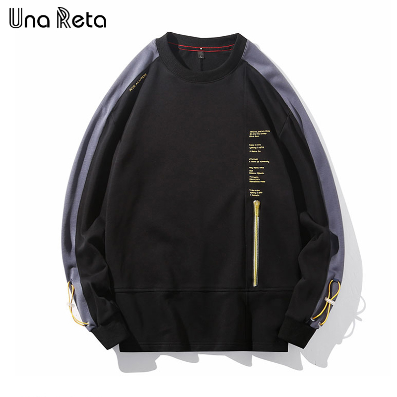 

Reta High street Men Sweatshirt New Hip-Hop Zipper design Sweatshirt Sreetwear print Casual Hoodie Pullover Tracksuit Men, Black