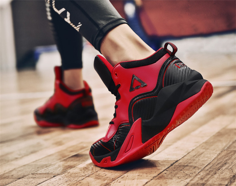 

Top 2020 new high-top basketball shoes couple models non-slip outdoor running shoes increase male students' two-color stitching bre