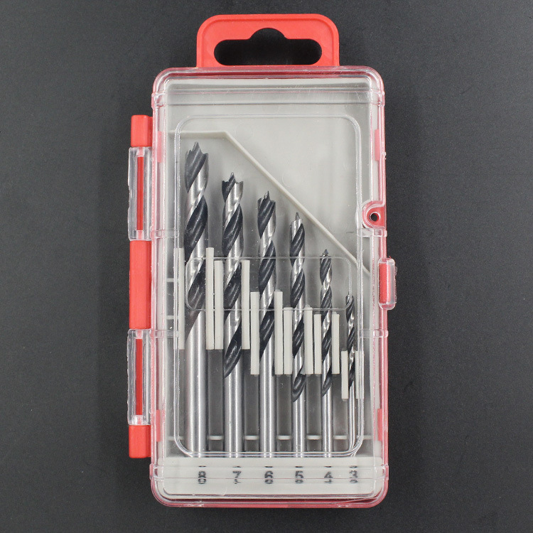 

Woodworking three-point drill set wood timber wood hole tool clear edge woodworking drill 3mm 4mm 5mm 6mm 7mm 8mm six-piece