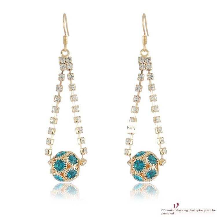 

Earrings full diamond small ball earring E1305