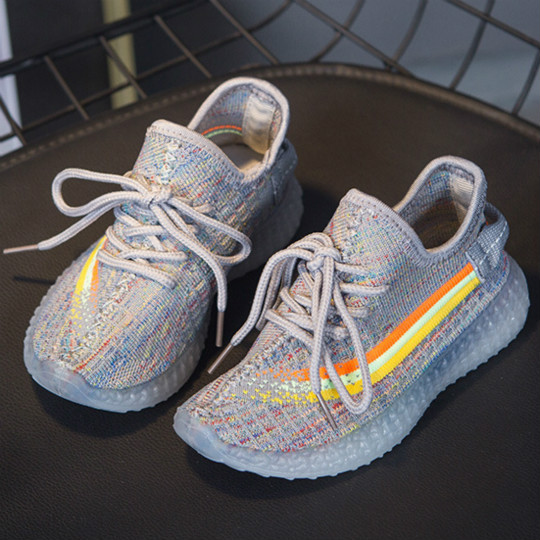 

Boys Girls Designer Shoes Kids Fashion Casual Breathable Sport Shoes Brand Print Lace Up Sneaker Children Sports Wear Running Shoes Hot Sell, Gray