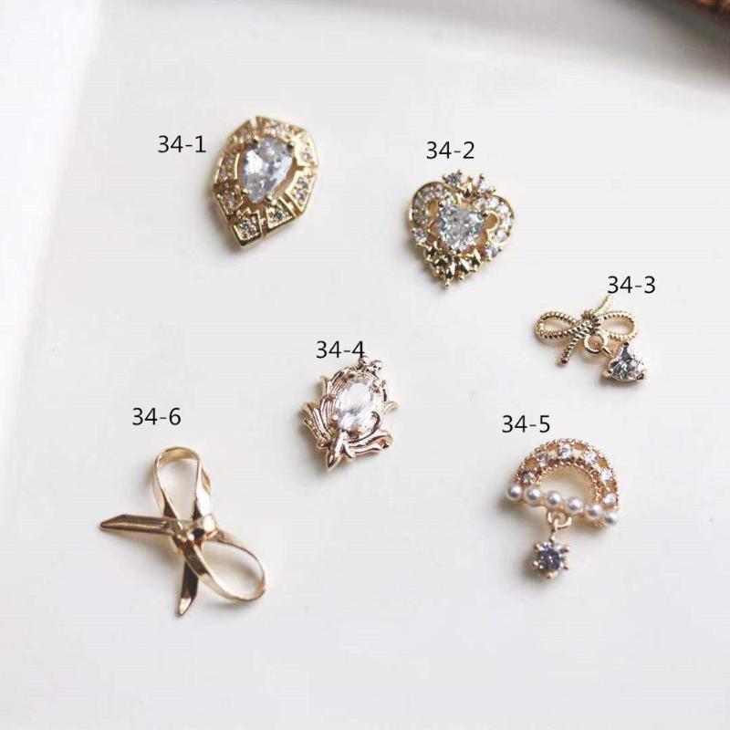 

10pcs/lot 3D Bow love heart Alloy Nail Art Crystals nail jewelry Rhinestone nails accessories supplies decorations charms