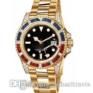 

Greenwich mean time men watch, diamond ring, diameter 40mm, automatic calendar.Automatic mechanical watch., Waterproof