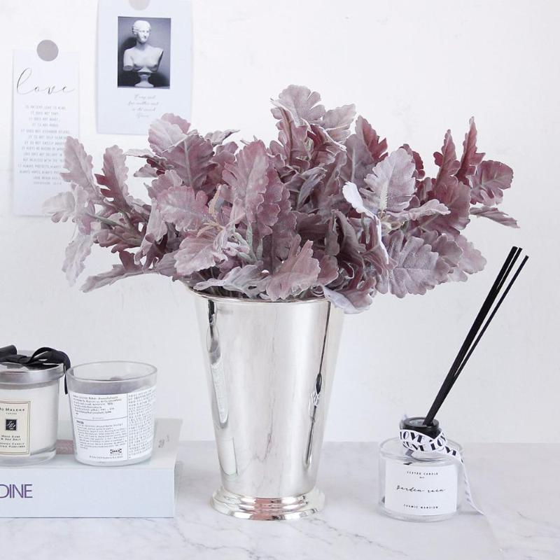 

1pc ins silver leaf chrysanthemum shooting props crafts wedding home decoration artificial flowers accessories party fake plants, Lvse