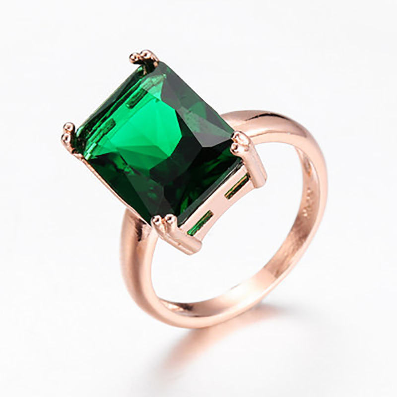

Fashion Green Square Ring You Originality Fund Ring Woman Generous Ornaments