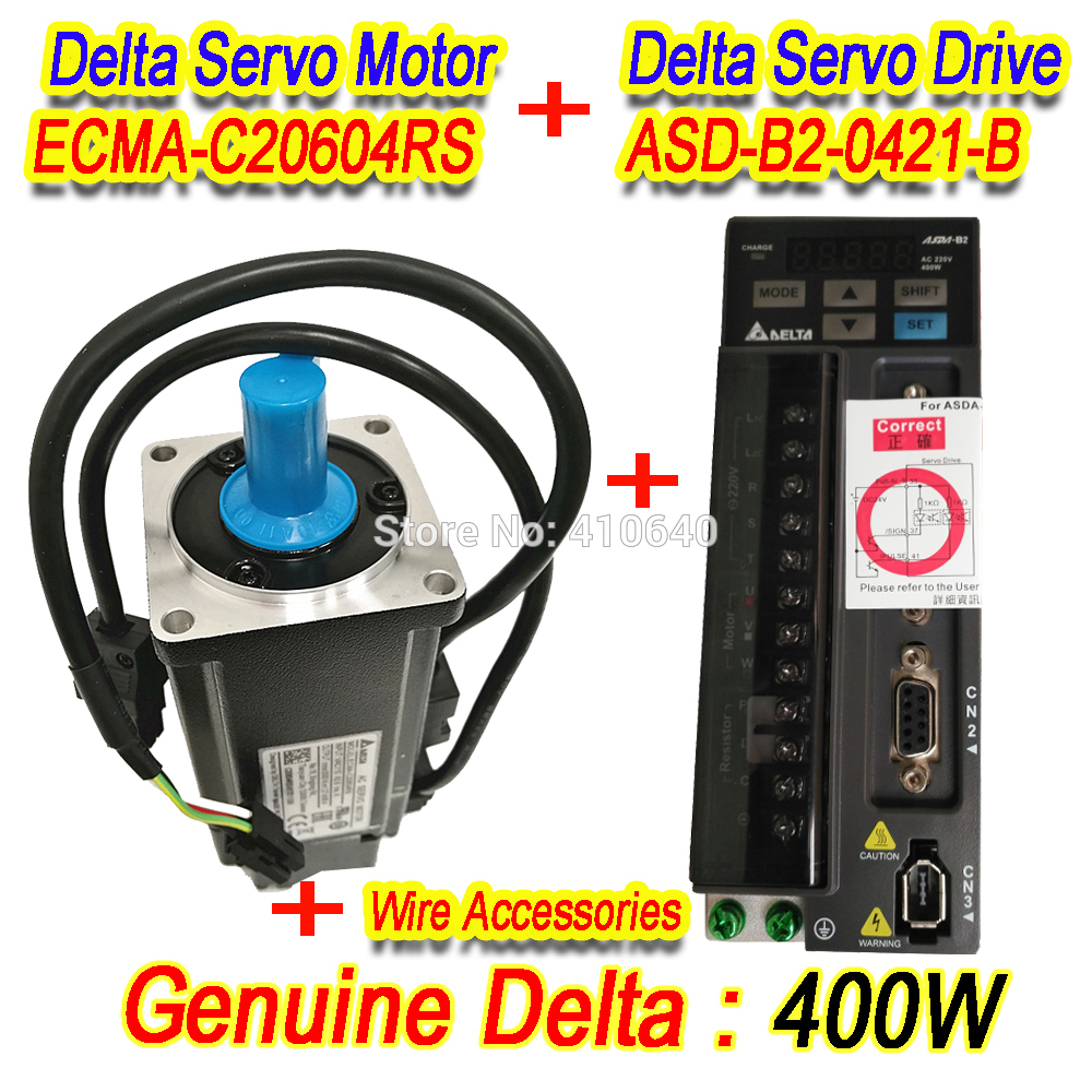 Genuine Delta 400 W Servo Motor ECMA-C20604RS And Servo Drive ASD-B2-0421-B with Full Set of Cable Better Quality-image-463764824
