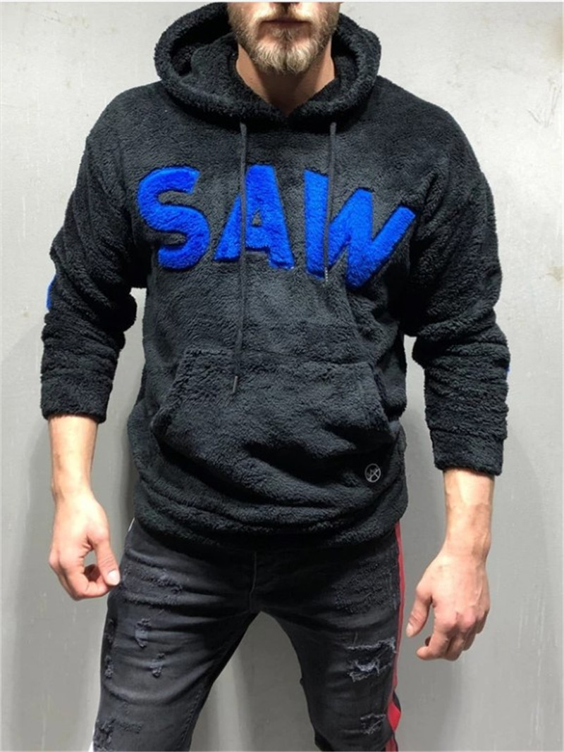 

TIME OF CHOOSE Fashion Pullover Hoodies Long Sleeve Casual Clothing SAW Printed Mens Fleece Jacket Designer, Black