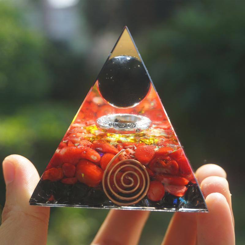 

Other Handmade Obsidian Crystal Sphere Orgone Pyramid 60mm Energy Healing Orgonite