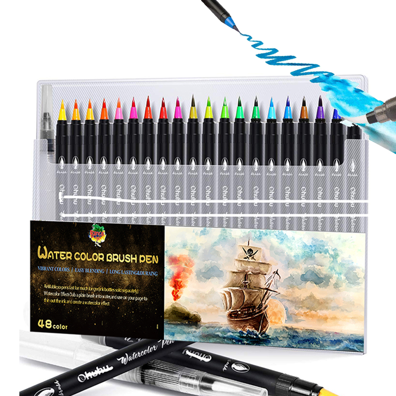 

Brush Tip Markers With Flexible Tips Customized Professional Watercolor Brush Pens