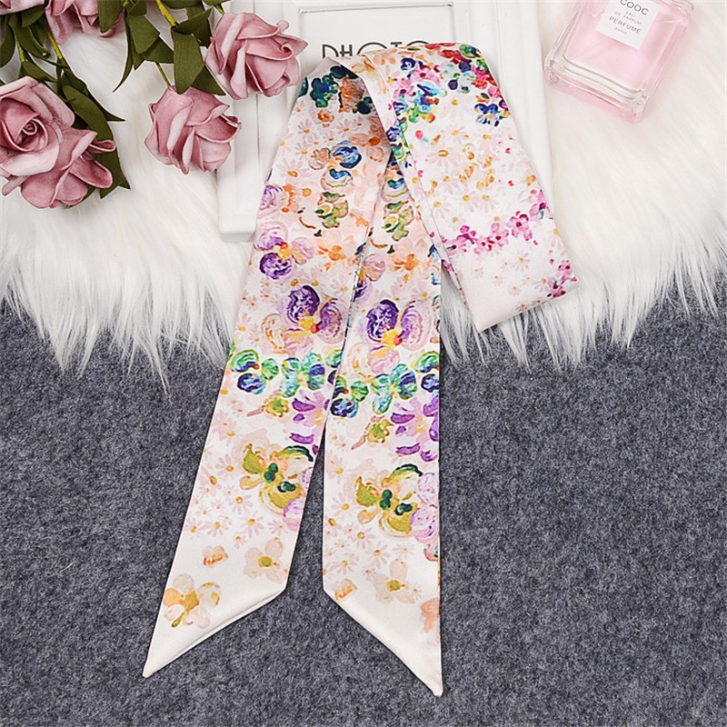 

New Design Sunflower Print Multifunction Bag Scarf Womens Silk Scarf Fashion Head Headwear Bag Accessories Ribbon HZ03